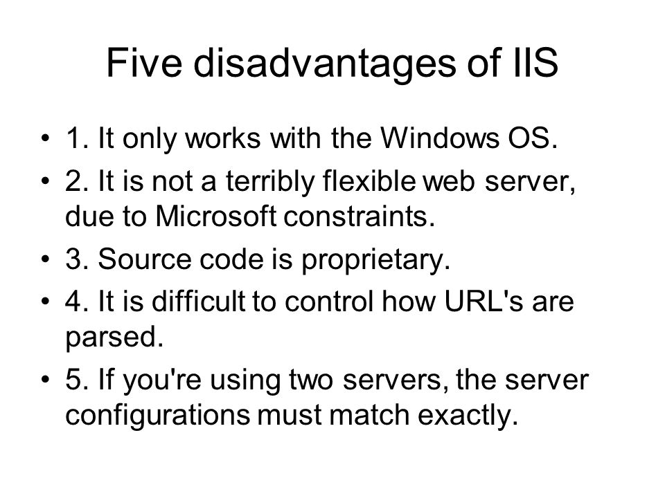 Advantages And Disadvantages Of Iis Web Server Quyasoft