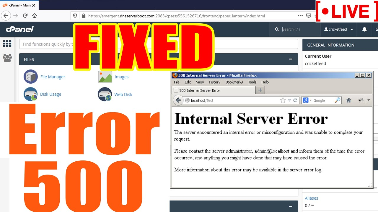 How To Fix 500 Internal Server Error Cpanel - QuyaSoft